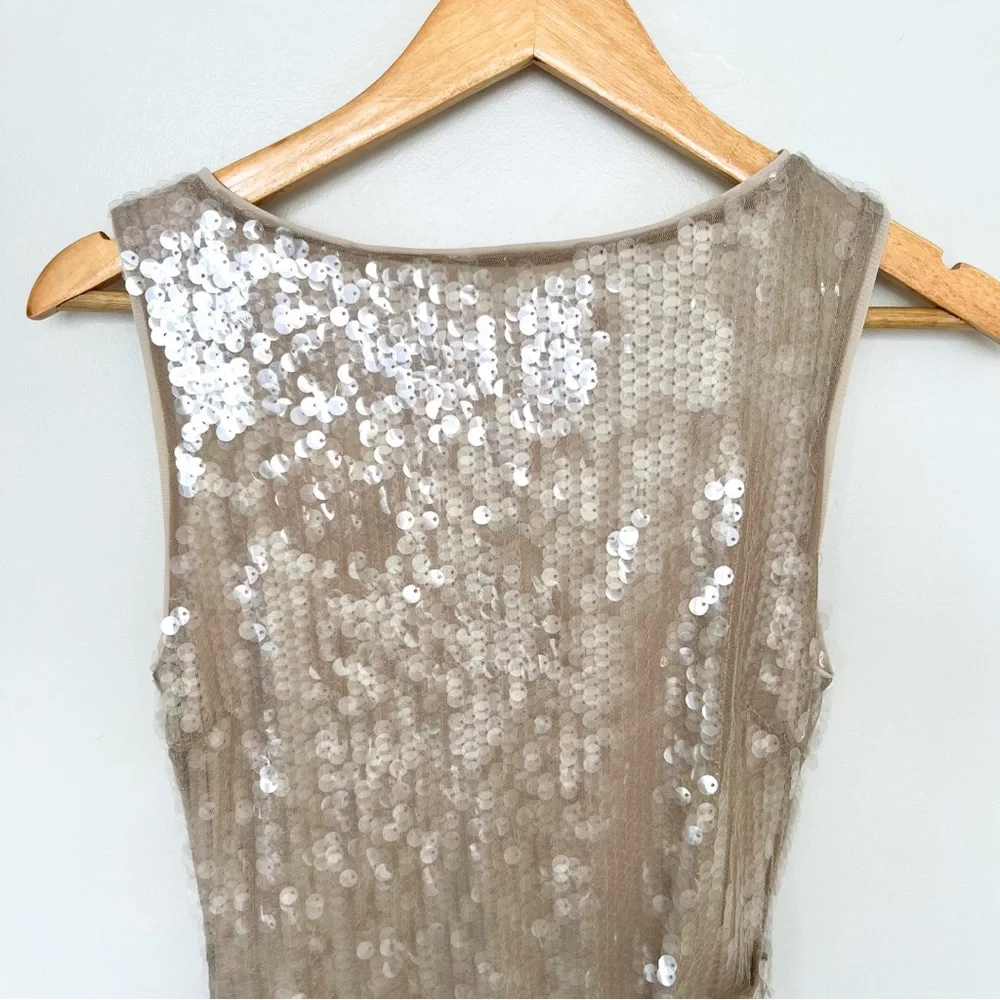 STAUD Eton Sequin Mini Dress in Moon Size XS - Picture 7 of 12